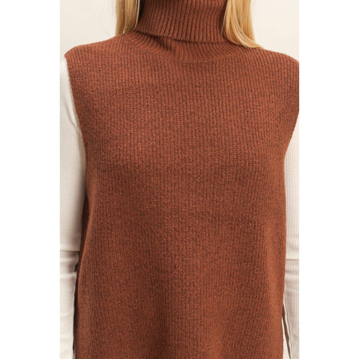 Stella Sleeveless Turtleneck Sweater Vest