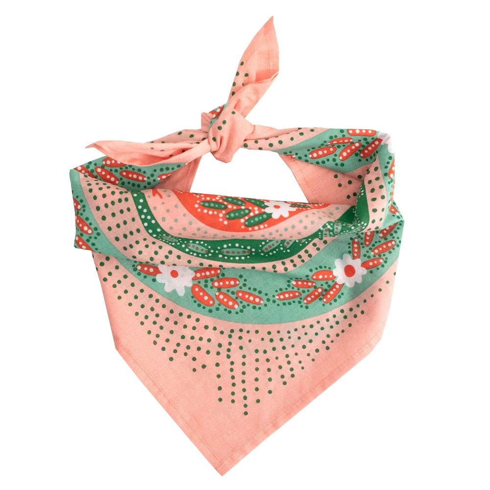 Pink & Green Snakes Bandana - 22"
