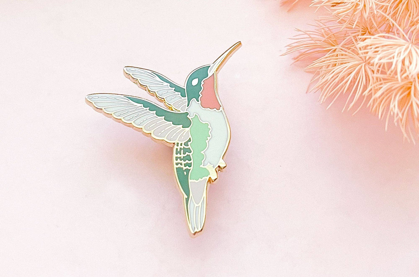 Ruby-Throated Hummingbird Enamel Pin