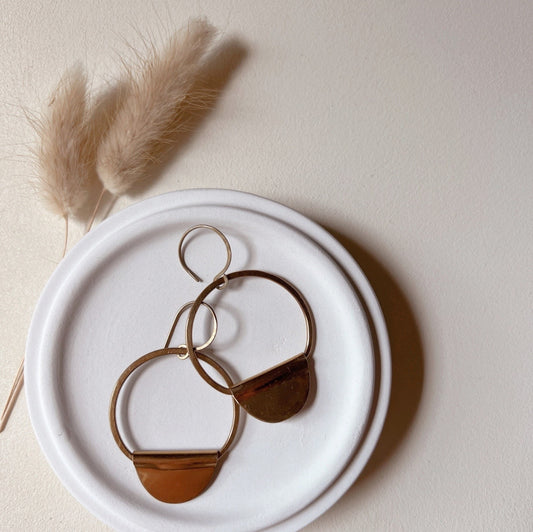 Brass Folded Earrings - Free Range & Feral