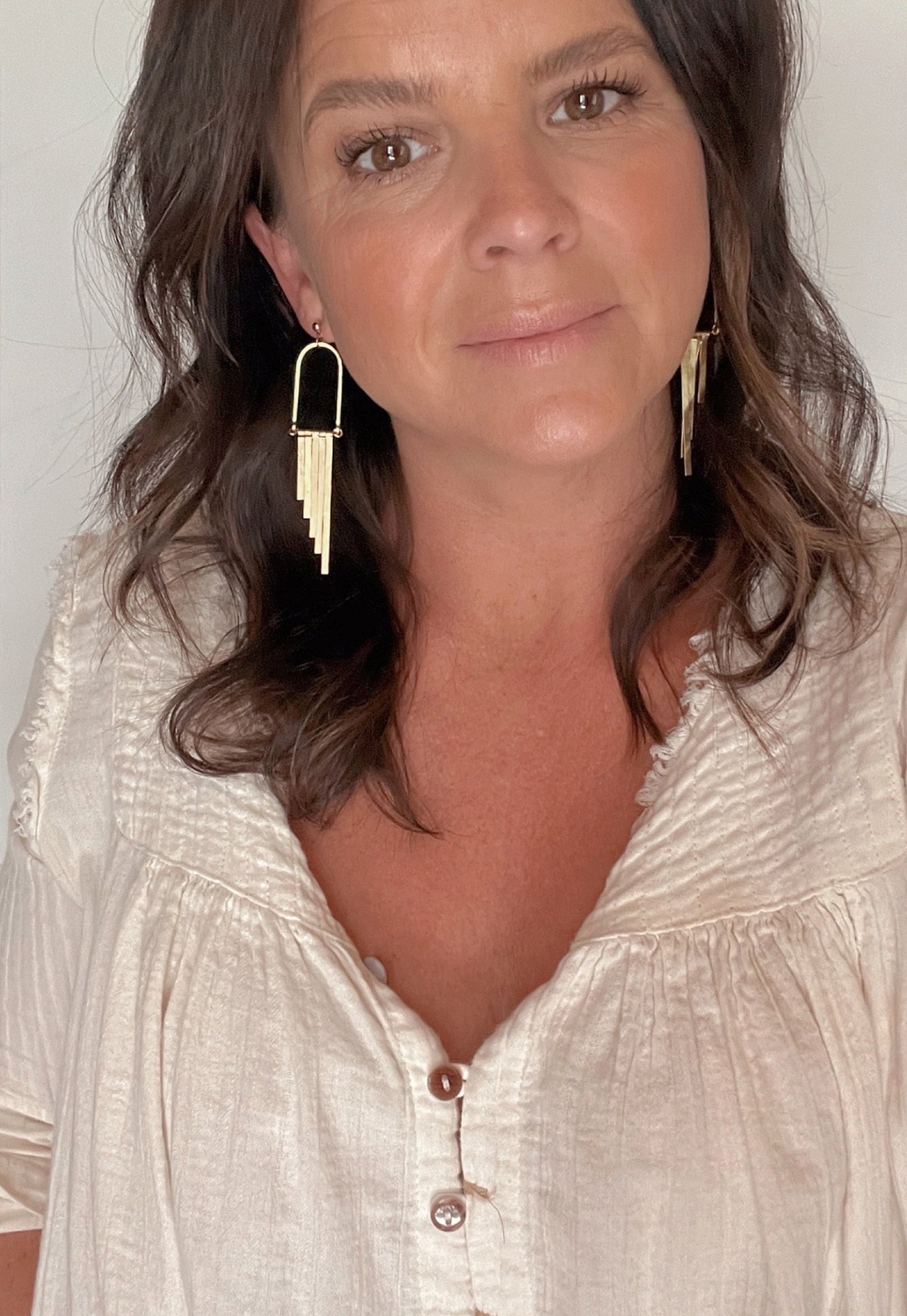 Elevated Brass Fringe Earrings - Free Range & Feral