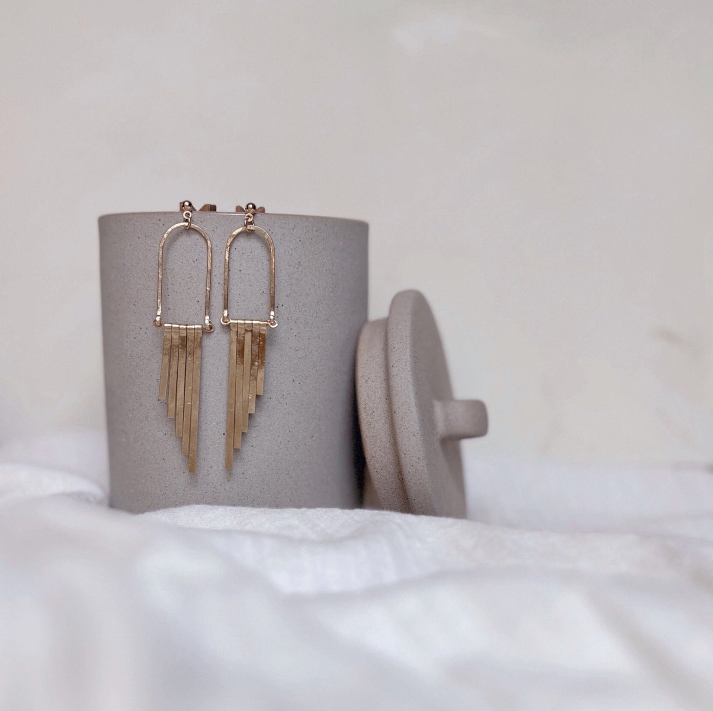 Elevated Brass Fringe Earrings - Free Range & Feral