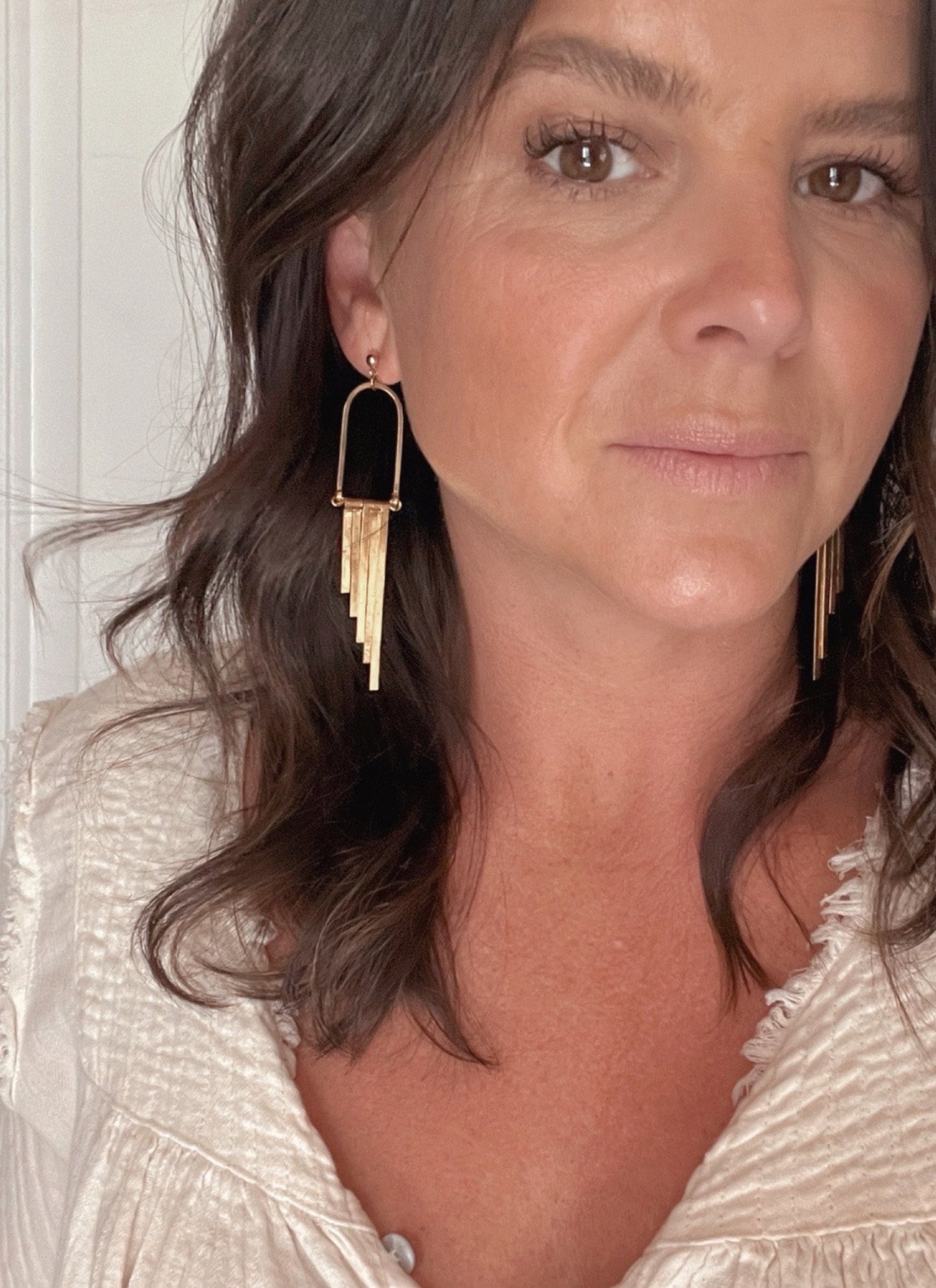 Elevated Brass Fringe Earrings - Free Range & Feral