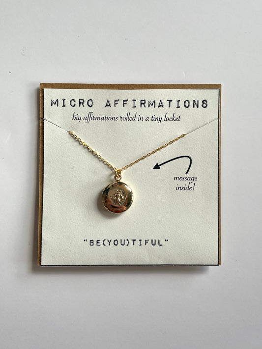 "Be(you)tiful" Micro Affirmation Locket - Ginger and Pickles