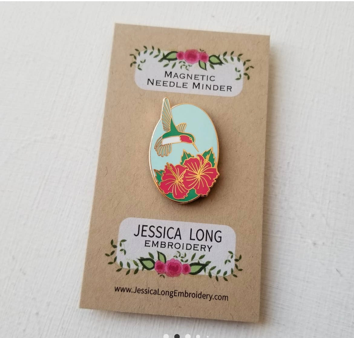 Hummingbird Enamel Needle Minder Magnet