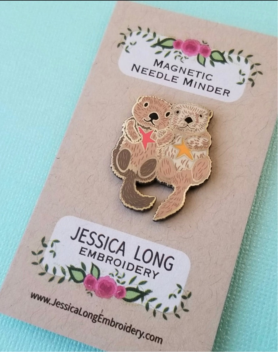 Otters Enamel Needle Minder Magnet