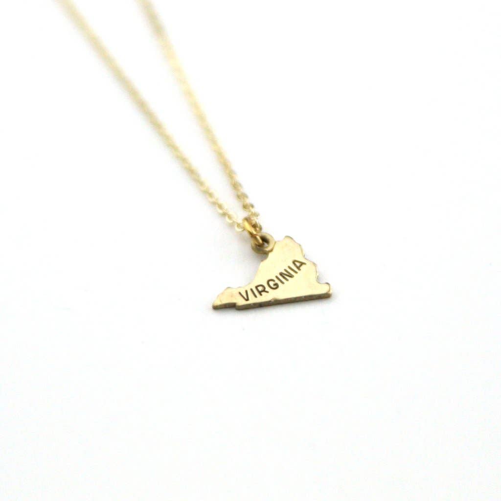 Home is Where the Heart Is Stamped Virginia Necklace