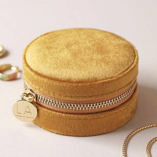 Mustard Velvet Jewelry Case