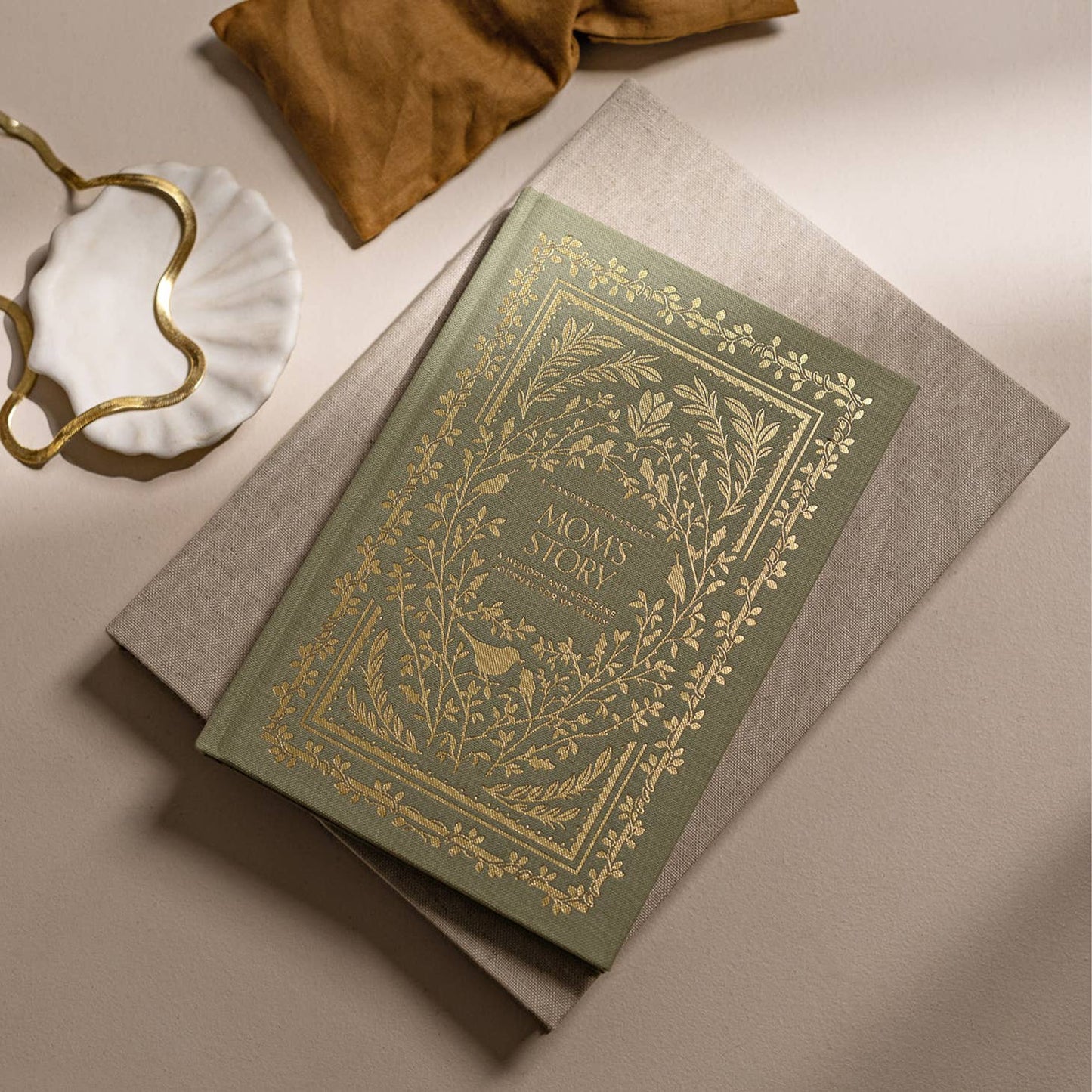 Mom's Story Embossed Linen Guided Journal