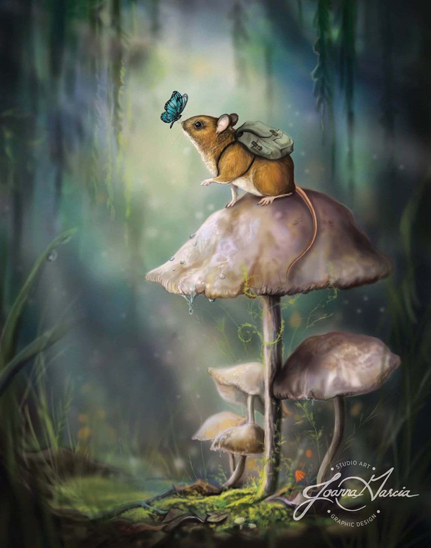 “Small Adventures" Mouse & Mushroom Print - Joanna Garcia Art