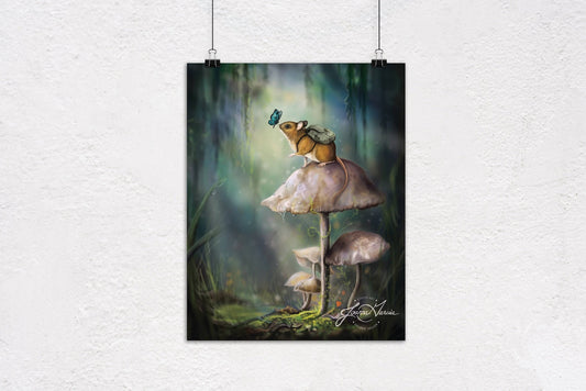 “Small Adventures" Mouse & Mushroom Print - Joanna Garcia Art