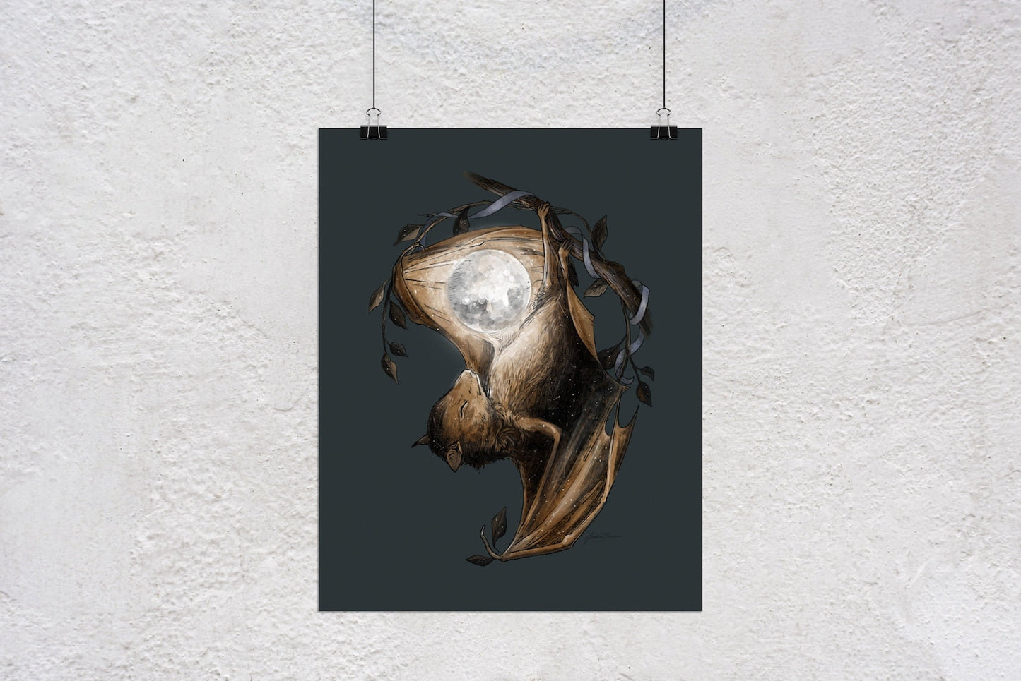 "Glow" Hanging Bat Art Print - Joanna Garcia Art