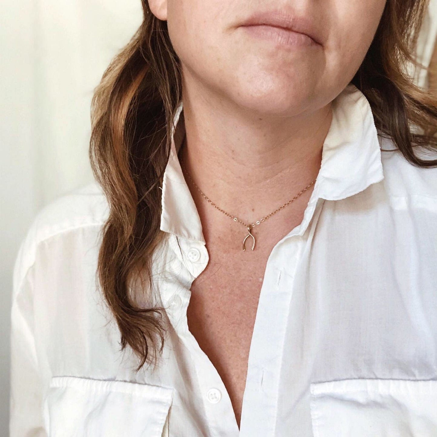 Dainty Wishbone Charm Necklace - Free Range & Feral
