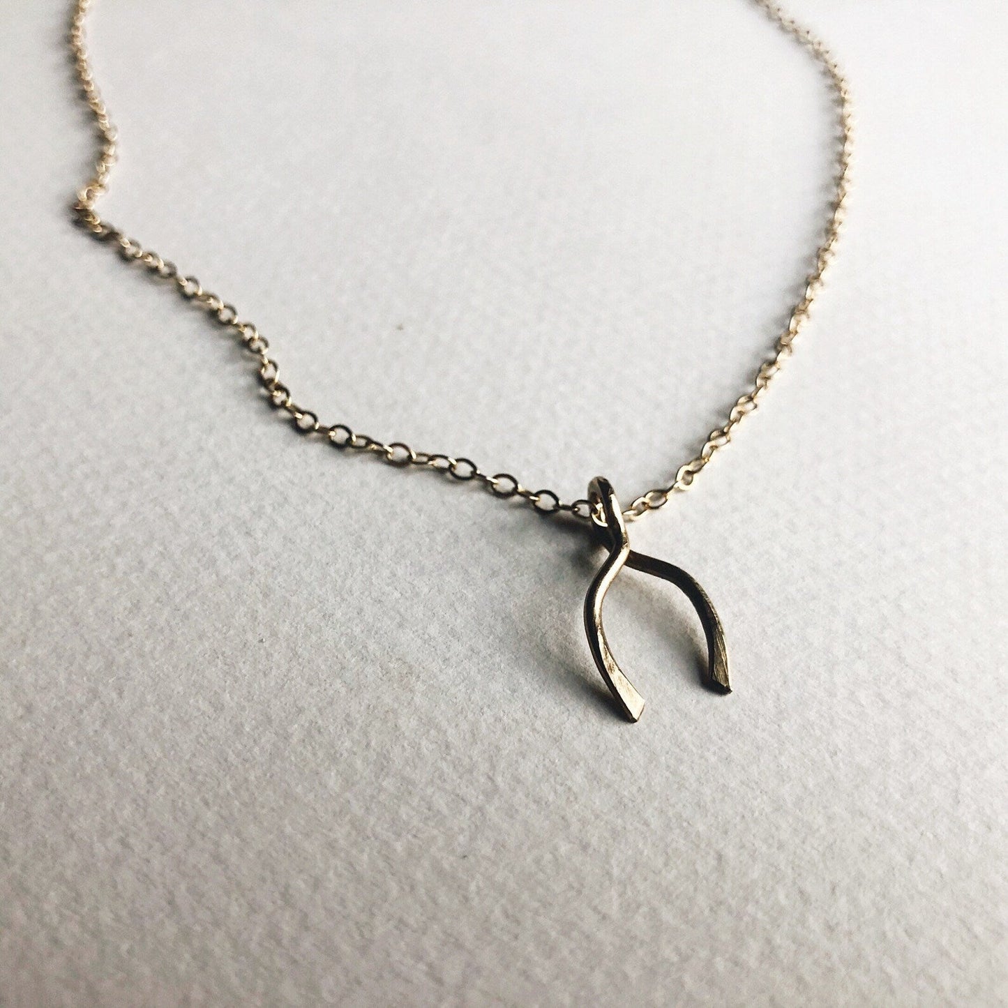 Dainty Wishbone Charm Necklace - Free Range & Feral