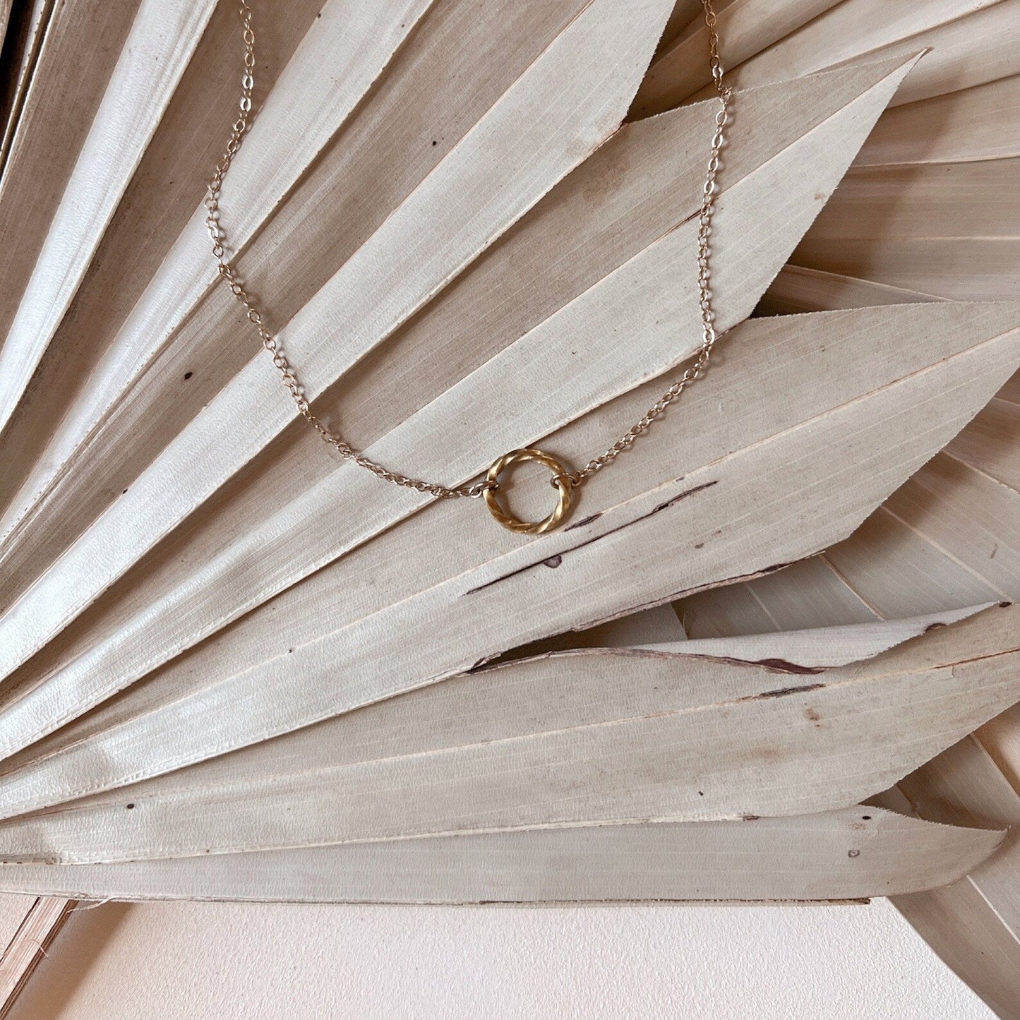 Twisted Circle Charm Brass Necklace - Free Range & Feral