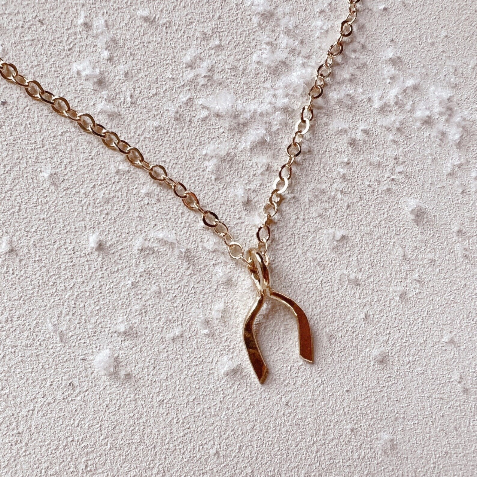 Dainty Wishbone Charm Necklace Free Range Feral – Lexie and Lee