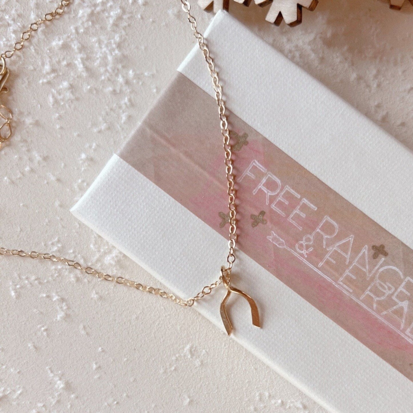 Dainty Wishbone Charm Necklace - Free Range & Feral