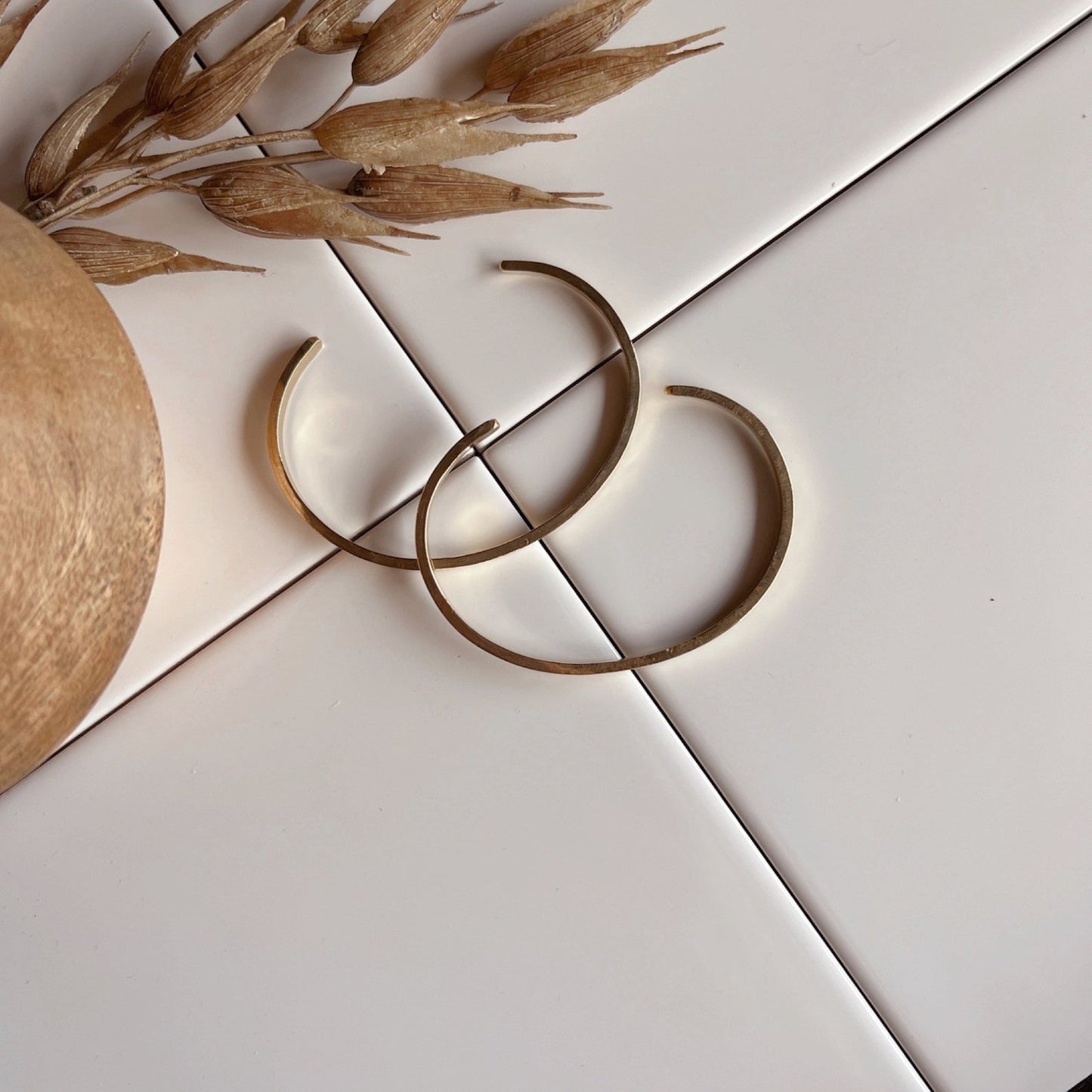 Minimal Square Brass Cuff - Free Range & Feral