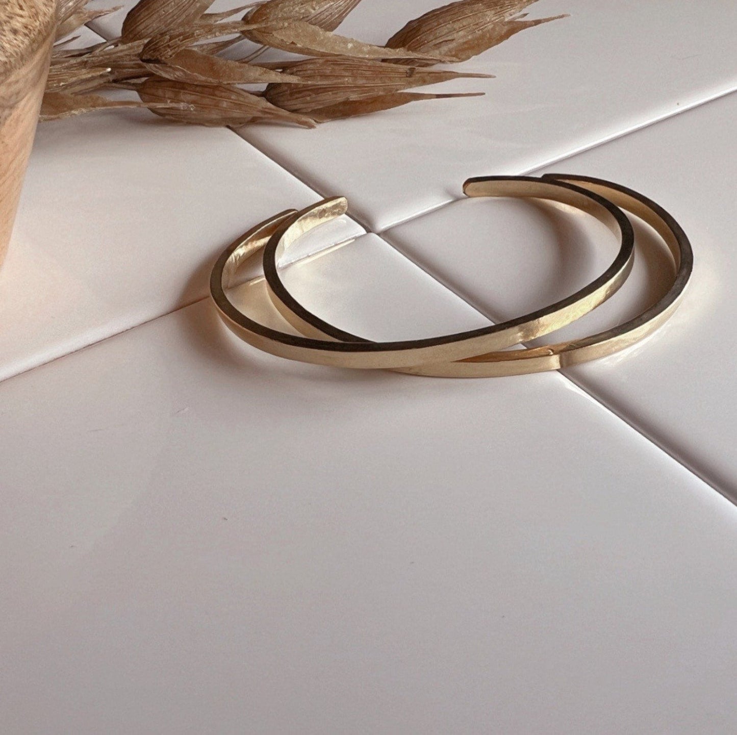 Minimal Square Brass Cuff - Free Range & Feral