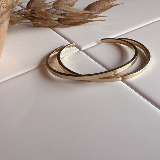 Minimal Square Brass Cuff - Free Range & Feral