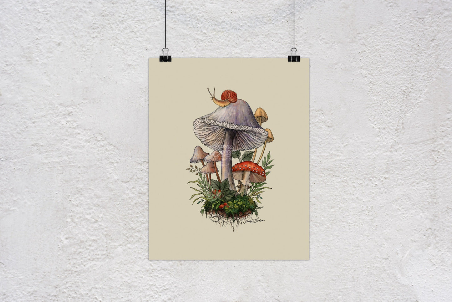 "Shrooms & Blooms" Mushrooms & Florals Art Print - Joanna Garcia Art