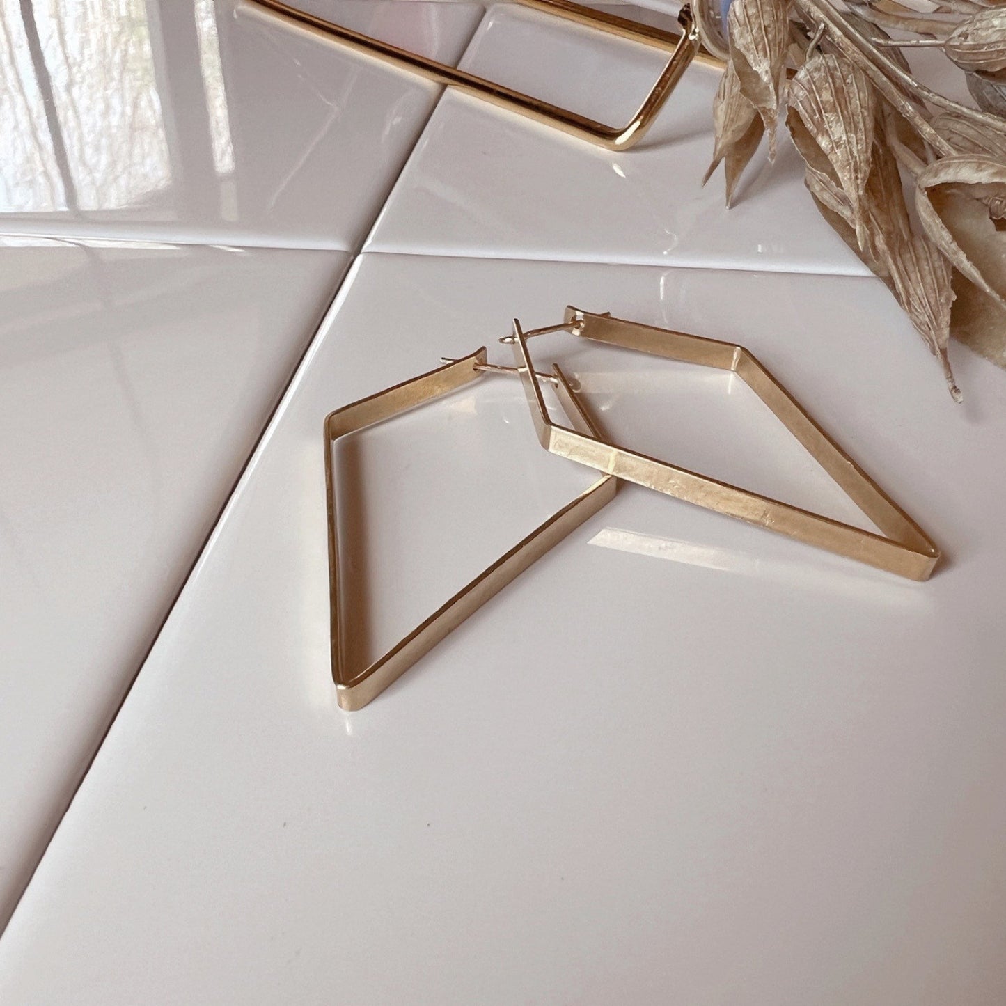 Large Diamond Geometry Hoops - Free Range and Feral