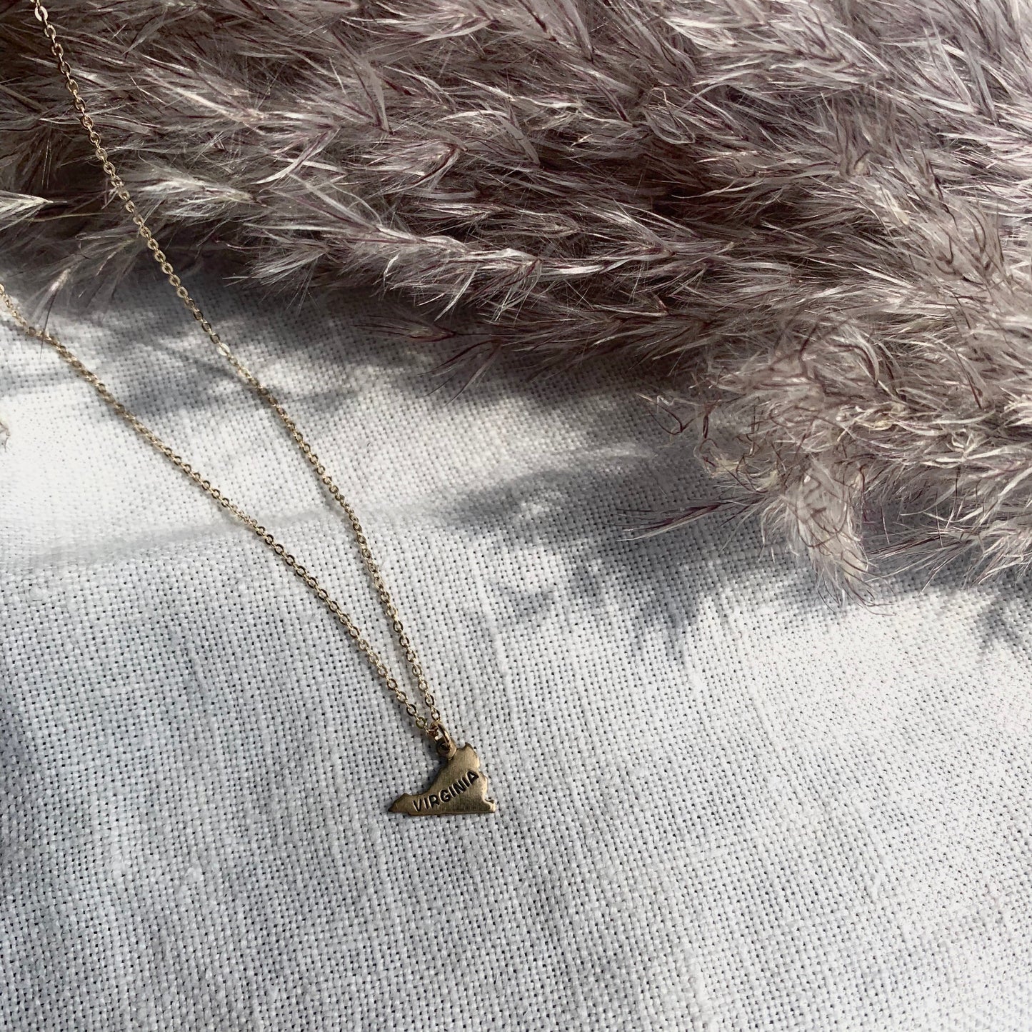 Home is Where the Heart Is Stamped Virginia Necklace