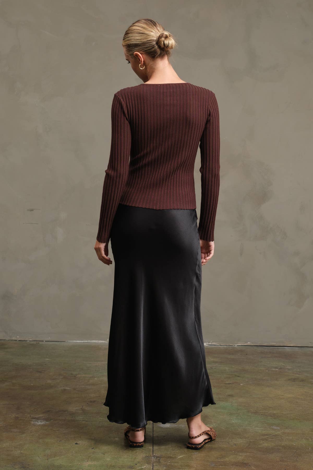 Sleek Silhouette Knit Button Up