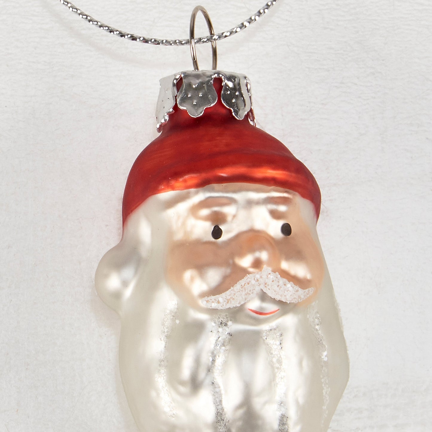 Throwback Glass Santa Ornament