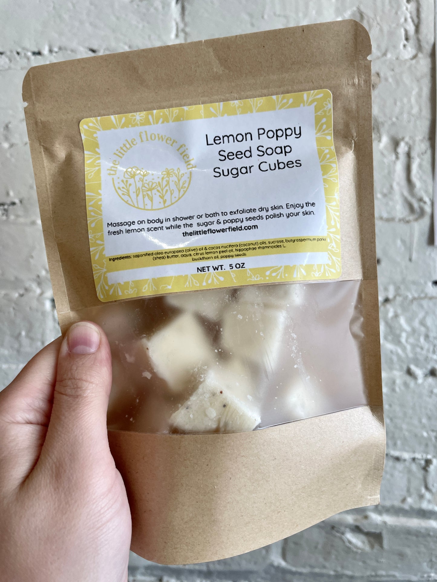 Lemon Poppy Seed Soap Sugar Cubes - The Little Flower Field