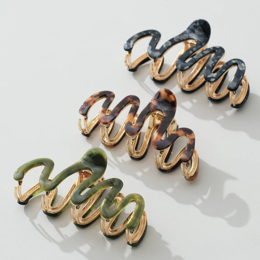 Willow Vintage Metal Squiggle Claw Clip