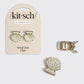 Metal Clam Shell Hair Clip 2pc Set
