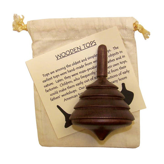 Wooden Spinning Top w/ Bag