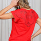 Brianna Embroidery Accent Knit Top
