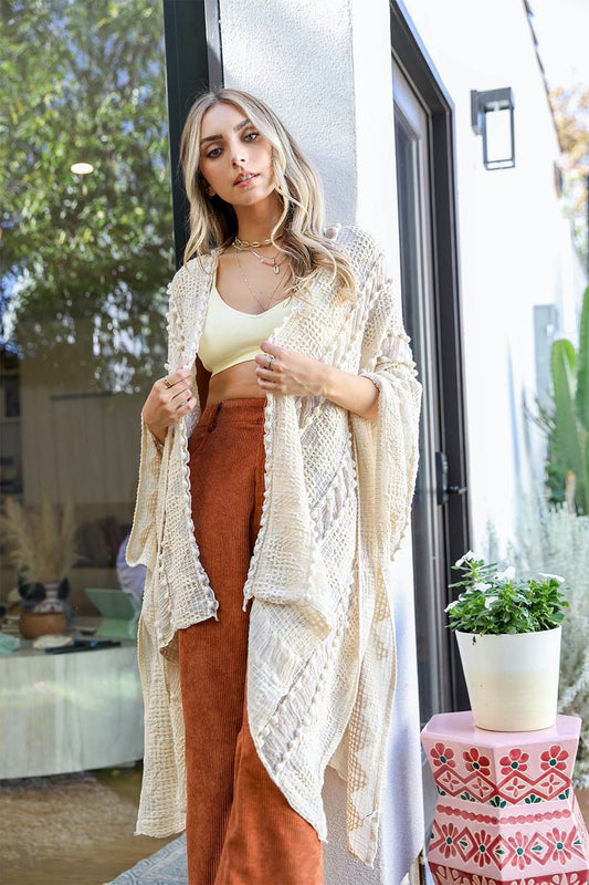 Comfy Wear-With-Anything Kimono - Cream