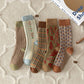 Dashing Herringbone Sage + Brown Socks