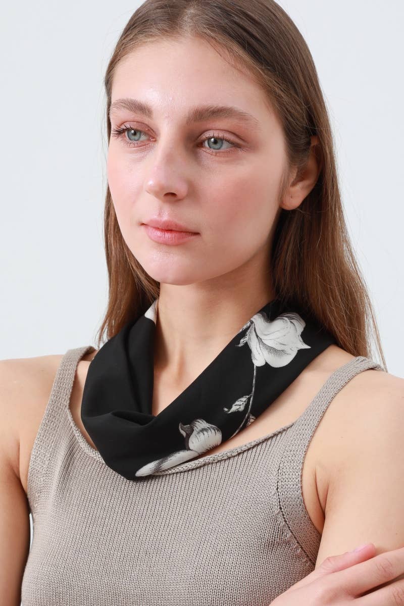 Camellia Floral Bandana: Smooth Stylish Scarf