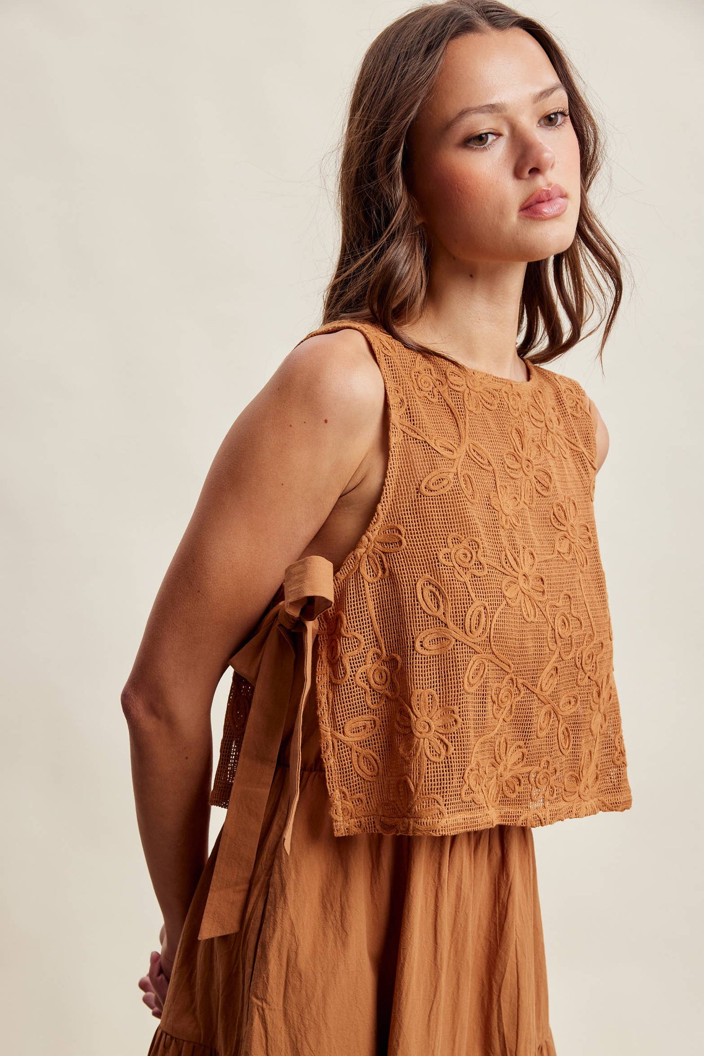 Willows Embroidered Lace Vest