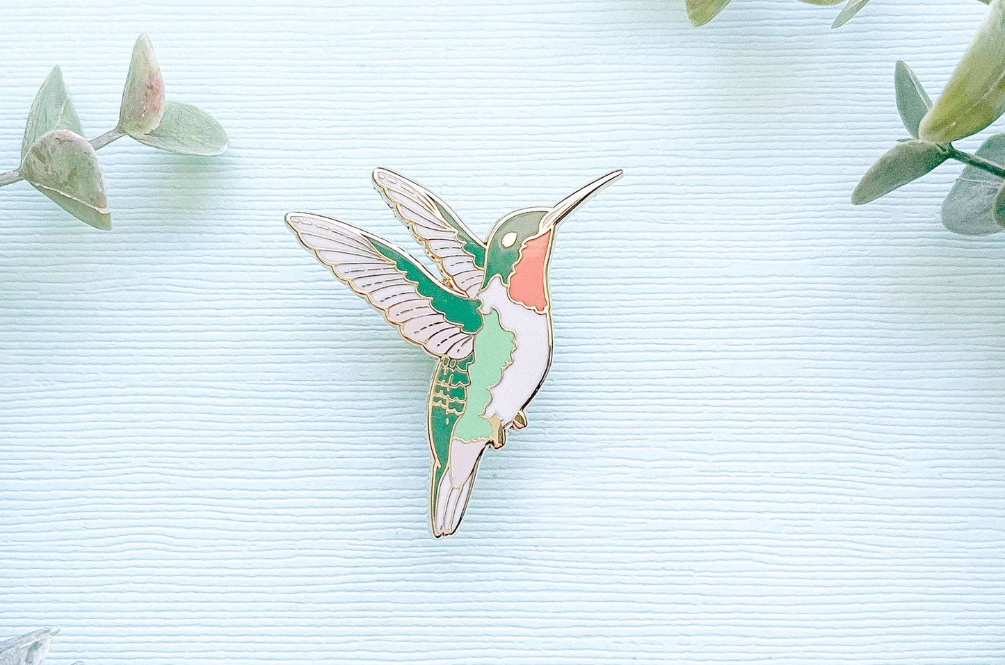 Ruby-Throated Hummingbird Enamel Pin