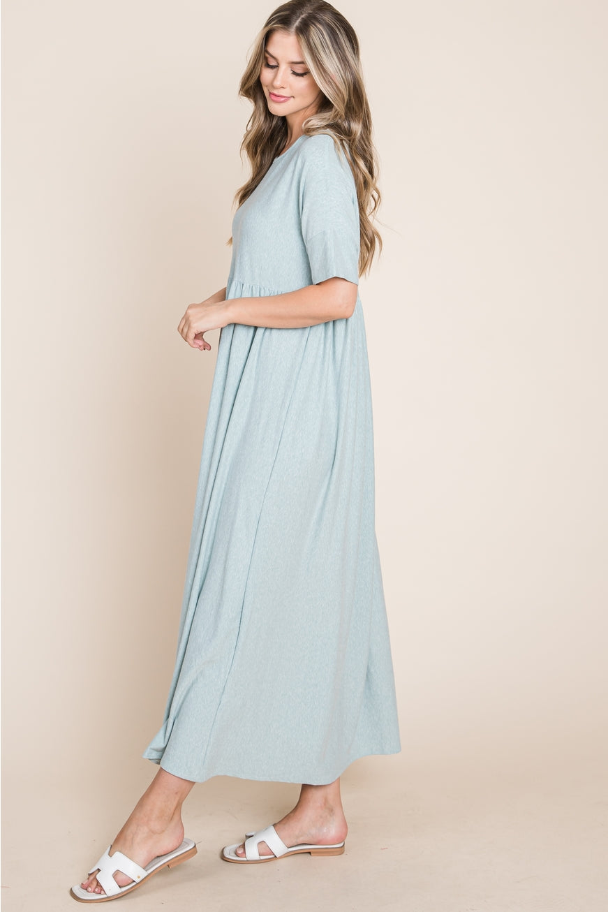 Feelin' Breezy T-Shirt Maxi Dress - Mint