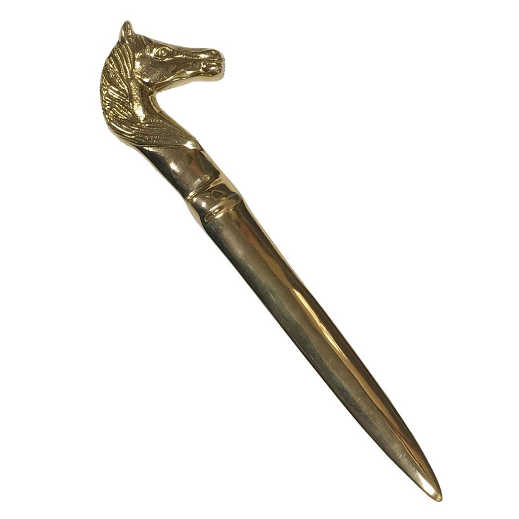 Polished Brass Horse Head Letter Opener