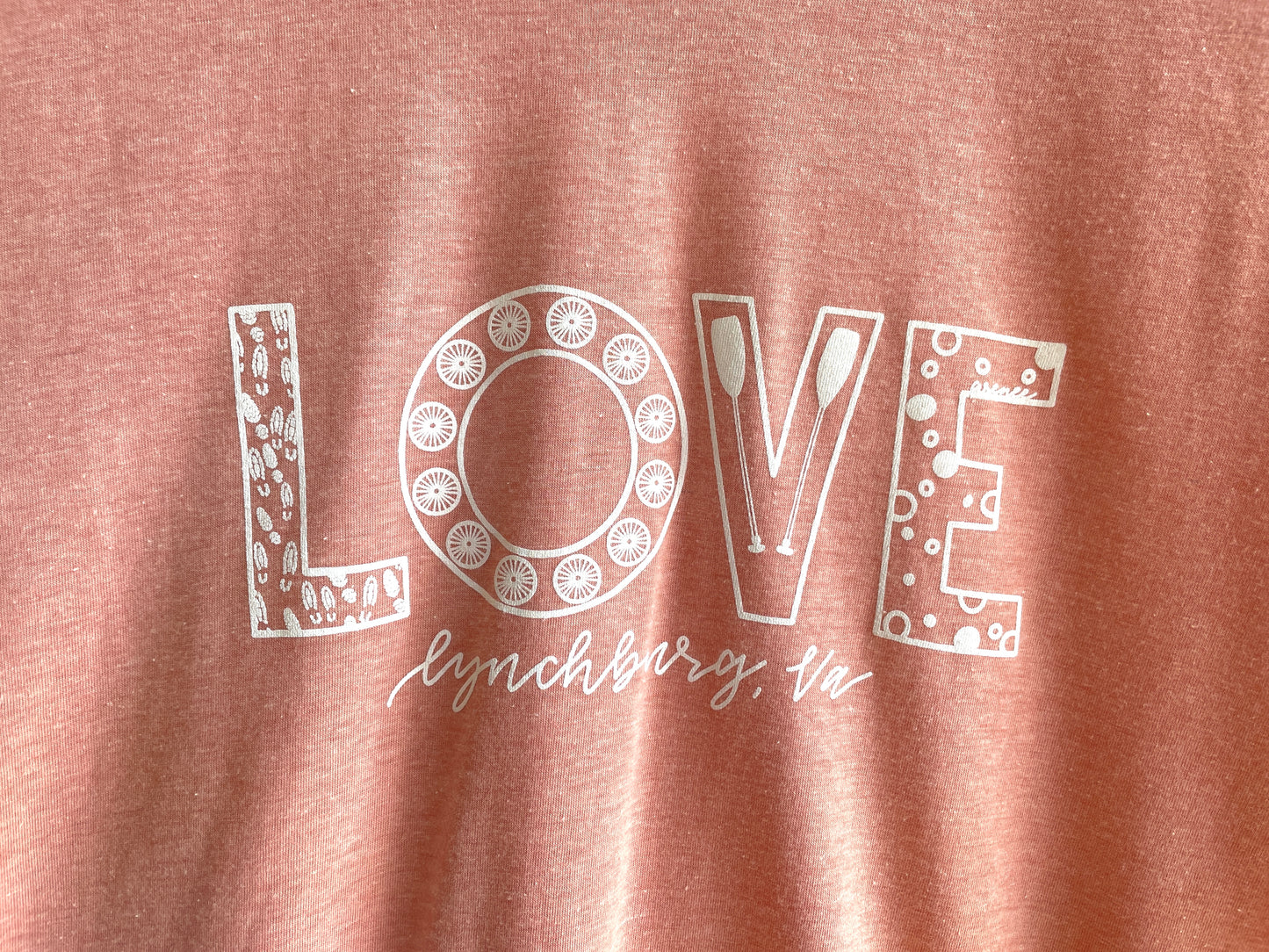 Lynchburg "Love" Sign Crewneck T-Shirt - Rose