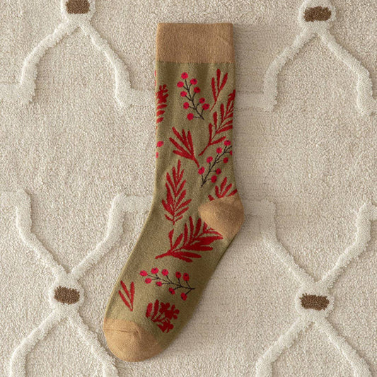Crimson Foliage Red + Brown Socks