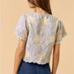 Scalloped Lace Tie-Front Top