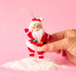 Retro Dancing Christmas Santa Ornament