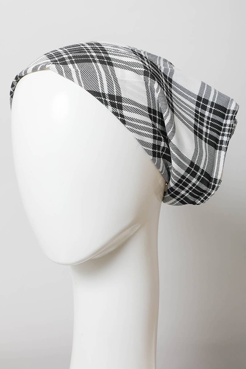 Plaid Triangle Head Scarf