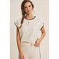 White Mocha Contrast Top