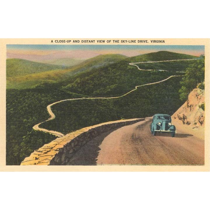 View over Skyline Drive Vintage Postcard