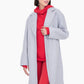 Tailored Knit Long Coat - Heather Grey