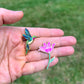 Hummingbird & Pink Lily Flower Pin Set